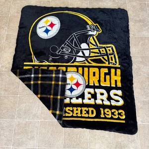"Manta de felpa polar Pittsburgh Steelers doble cara 54"" X 49""" - Imagen 1 de 12