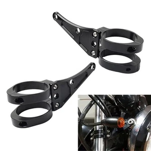 58MM Motorcycle Headlight Bracket Mount Clamp Fork Tube Holder For Harley Black - Picture 1 of 11