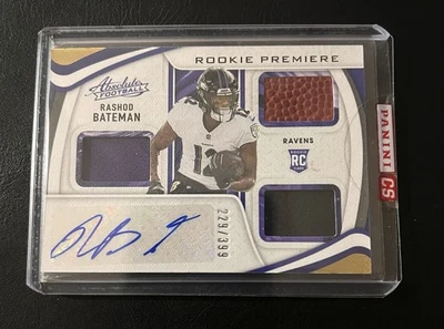 2021 Panini Absolute Rookie Premiere Materials Rashod Bateman Auto 229/399 - Image 1 of 2