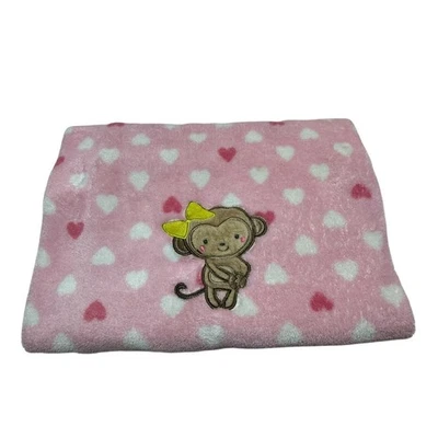 Manta Carters Just One You Rosa Blanco Corazones Mono Bebé Verde Arco Niña Vellón Foto 1 de 4