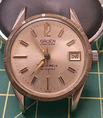 De colección Gruen Precision Automático 25 Joyas AS 2066 Gruen 518CA Piezas O Reparación  Foto 1 de 4