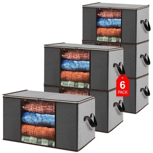 Comforter Storage Bag, 6-Pack - Large Closet Storage Bags with Zipper for Clo... - Picture 1 of 6