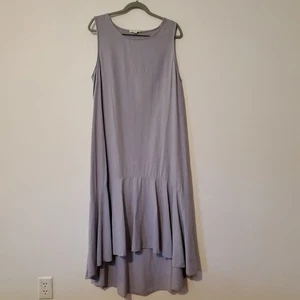 Dress Cynthia Rowley Women's Linen Blend Sleeveless Maxi XL Lavender/Pale blue - Picture 1 of 7