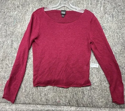 Suéter Eileen Fisher Mujer Top Rojo 100% Lino Tejido Ligero Pullover XS Foto 1 de 4