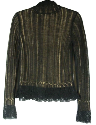 NEW VINCE Ladder Stitch Turtleneck in Black - size S #T1504 - Image 1 of 4