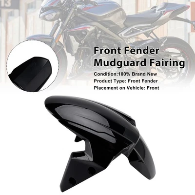Front Fender Mudguard Fairing For Street Triple 765 R RS 2020-2025 Gloss Black - Изображение 1 из 4