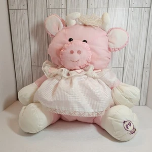 Vintage 1986 Fisher Price Puffalump 16 Zoll rosa Kuh leichtes Material Plüsch - Bild 1 von 14