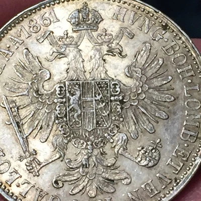 AUSTRIA UNGHERIA FRANCESCO GIUSEPPE 1848-1916 1 FLORIN 1861 ARGENTO - Imagem 1 de 4