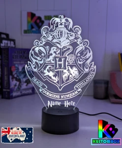 Hogwarts Harry Potter Personalised Name 3D LED Night Light 7 Colour Room Lamp  - Picture 1 of 18