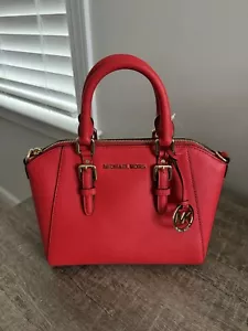 NWT Michael Kors Ciara Medium Saffiano Leather Messenger In Dark Sangria - Picture 1 of 8