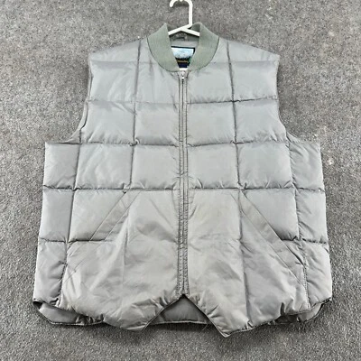 Chaleco Fieldmaster De Colección Para Hombres L Gris Puffer Plumón de Ganso Acolchado Cremallera Occidental Años 90 Foto 1 de 4