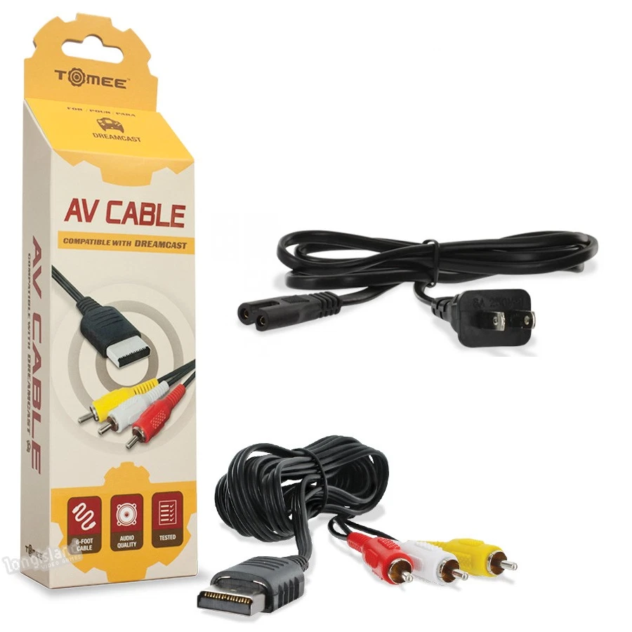 Sega Dreamcast Console System Hookup Bundle Composite AV Cable & AC Power Cord - Image 1 of 1