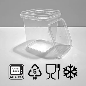 96pk Clear Square Tamper-Evident Plastic Food Safe Storage Container Lid - 520ml - Picture 1 of 5