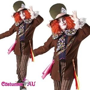 Alice In Wonderland Mad Hatter Mens Adult Fancy Dress Halloween Costume Rubie's - Picture 1 of 3