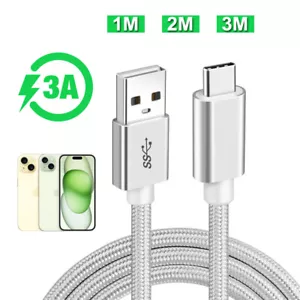 Cable cargador de carga rápida USB C tipo C para iPhone 15 16 Pro cable de transferencia de datos - Imagen 1 de 12