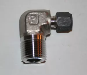 1/4" Tube x 1/2" MNPT 316ss Male Elbow Connector Parker CPI 4-8 CBZ-SS - Picture 1 of 2