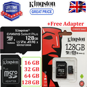 Kingston Micro SD Card 32GB 64GB 128GB 256 Class 10 SDXC Phone Memory & Adapter