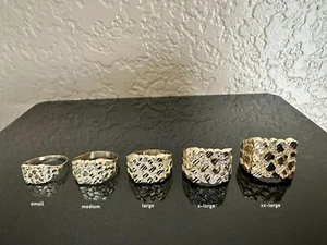 10K Yellow Gold Nugget Pinky Ring Mens Womens Small Medium Large XLarge XXL - Picture 1 of 8