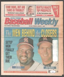 Lee Smith Angels Autograph Signed Baseball Weekly Cover Page JSA Authentic - Picture 1 of 2