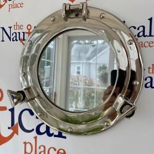 12" Chrome/Silver Finish Porthole Mirror - Nautical Wall Mirror Décor Port Hole - Picture 1 of 9