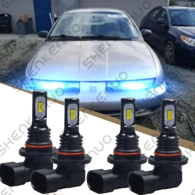 8000K Front LED Headlight Bulbs For Saturn SL2 1991-2002 High & Low Beam Set 4 - Image 1 of 4