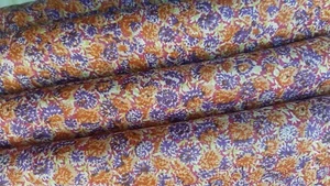 Pure Silk Fabric By The Yard Dress Making Cloth Collage Vintage Material PSF1577 - Picture 1 of 6