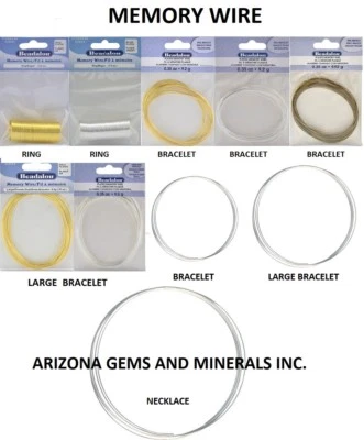 MEMORY WIRE ROUND RING & ROUND & OVAL  BRACELET STAINLESS- SP. & GP 10 STYLES - Image 1 of 4