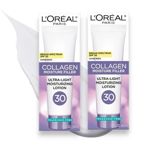 2 PACK L'Oreal Paris Collagen Moisture Filler Lotion SPF 30 1.7 FL OZ Exp 04/26 - Picture 1 of 10