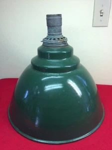 Antique Vintage 1903 Large 15” Porcelain Enamel Lamp Light Shade G.E. Co Beauty! - Picture 1 of 8