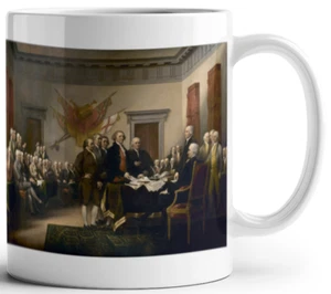 Unabhängigkeitserklärung Tasse 1776 Trumbull Gemälde Politisch Kaffeetasse Geschenk - Bild 1 von 3