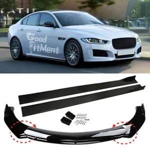 Per Jaguar XE XF XJ spoiler anteriore lucido spoiler labbro + minigonne laterali - Foto 1 di 21