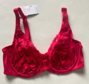 BNWT M&S WILD BLOOMS SCARLET EMBROIDERED UNDERWIRED FULL CUP BRA - Picture 1 of 2