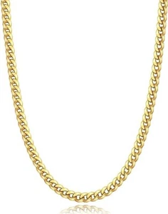 To My Dad Cuban Link Chain for Men Gold Cuban Necklace 4mm 24 inch Long Mens - Picture 1 of 5