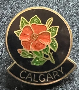 CALGARY SOUVENIR PIN BADGE ALBERTA ROSE - Picture 1 of 3