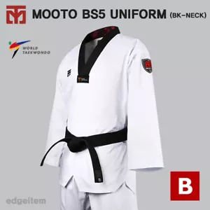 Uniforme MOOTO BS5 con cuello en V negro temporada básica 5 estándar WT Dobok - Imagen 1 de 12