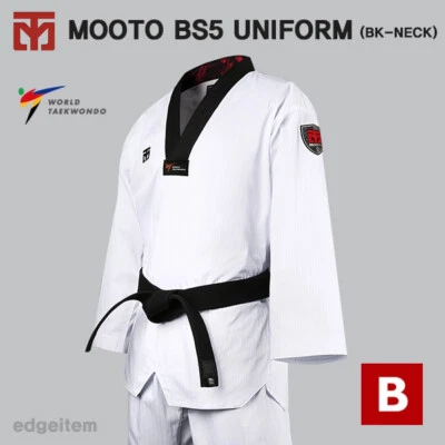 MOOTO BS5 Uniform with Black V-Neck Basic Season-5 Standard WT Dobok
