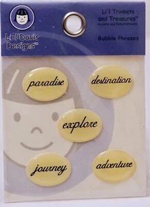 Epoxy Bubble Phrases Stickers Travel Explore Scrapbook Embellishments Cards 9N - Picture 1 of 2
