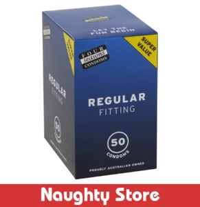 54mm Regular Condoms x50 by Four Seasons - Picture 1 of 2