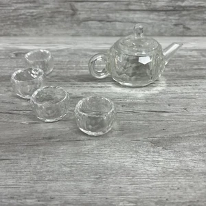 Rare VTG Set Crystal tea pot, small teapot, miniature tea pot, cut glass teapot - Picture 1 of 12