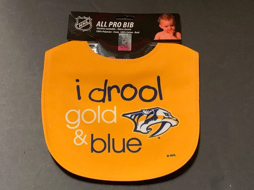 Nashville Predators  "I Drool" Baby Bib [NEW] Druel Newborn Infant Boy Girl - Image 1 of 1