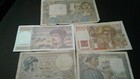 World Old Bank notes France Scarce currency 145 Francs 1939/1941/1942/1947/97!