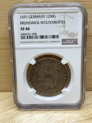 NGC XF40 1691 German States BRUNSWICK-WOLFENBÜTTEL 12 Mariengroschen TOP POP *MK - Image 1 of 3