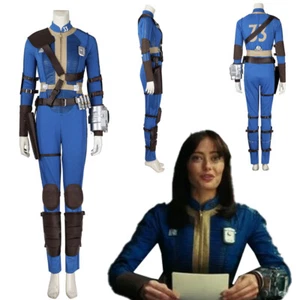 Fallout 4 Lucy MacLean Cosplay Men Ladies Jumpsuit Halloween Carnival Blue Suits - Picture 1 of 75