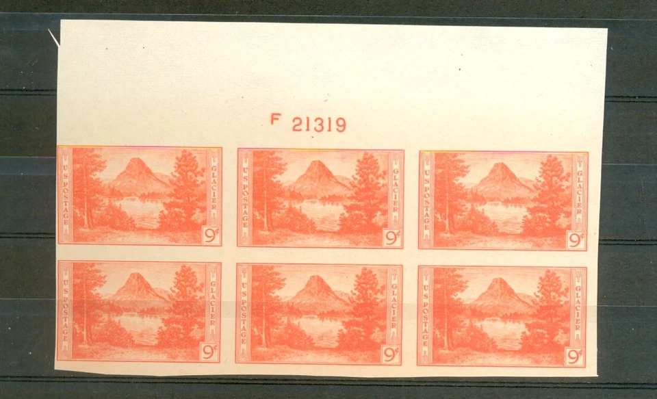 USA Scott 764 Farley 9c Parks plate number 21319 top F ngai - Image 1 of 1