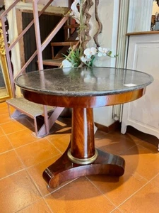 Tavolino Rotondo Impero in Mogano - Restaurato_car 2571 - Foto 1 di 8