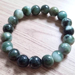 10mm Genuine 171.30ct Natural Jadeite Bracelet | Untreated Myanmar Green Jade - Picture 1 of 6