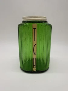 VTG Owen’s-Illinois Oval Green ‘tea’ Canister Glass 6.25”x4” - Picture 1 of 11
