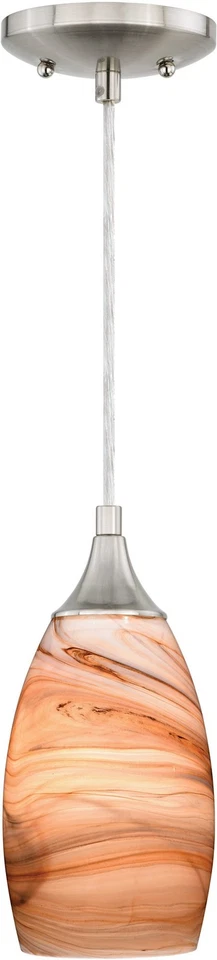 Vaxcel P0174 MILANO One Light Mini Pendant in Satin Nickel