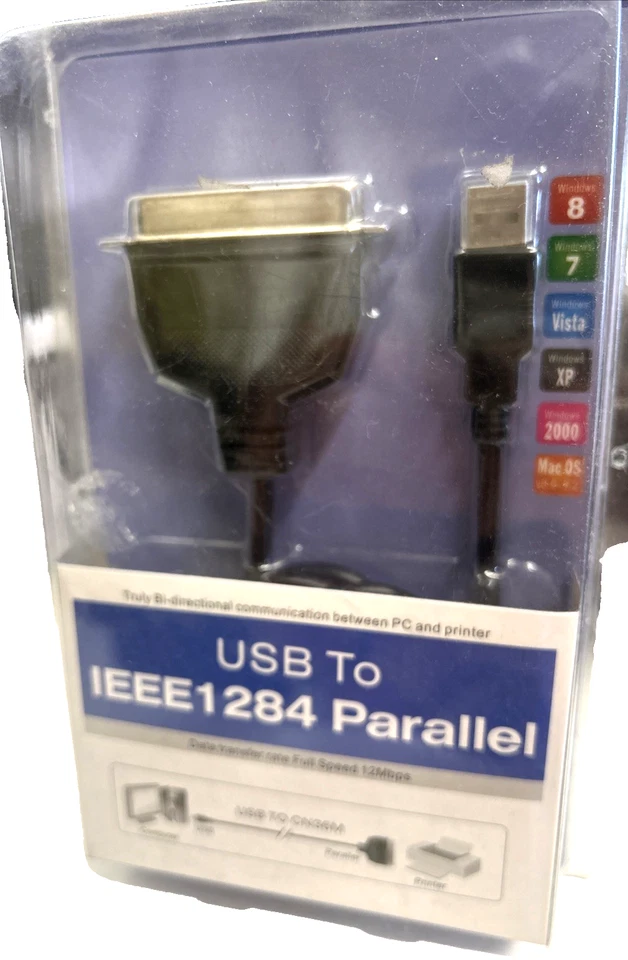 5 FT USB to Mini-centronics Parallel Adapter Cable Printer Male Ieee-1284 36pin