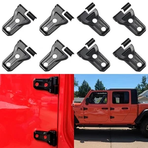 8x Door Hinge Covers for Jeep Wrangler JL JLU 18-25, ABS No-Drill Protector Trim - Picture 1 of 8